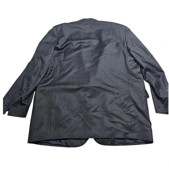 Richard B Wilkinson Mens Pinstripe Blazer Jacket Navy Charcoal Union Made - Picture 2 of 9